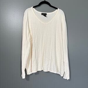 Attention Preppy Glam Beaded Sequin Ivory Knit Top - Size 2X - Women's Plus Size